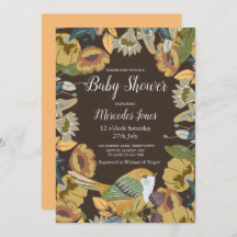 北欧フォークアートフローラバードベビーシャワー