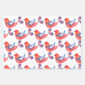 北欧フォークアートラッピング紙シート ラッピングペーパーシート (正面)