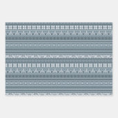 北欧フォークアートレッドブルーフラワーズスカンディンダヴィアン ラッピングペーパーシート (正面3)