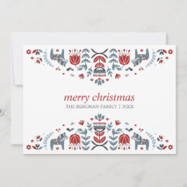 北欧フォークアート | クリスマスホリデー3枚写真 シーズンカード