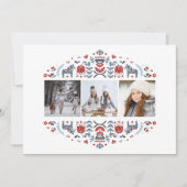 北欧フォークアート | クリスマスホリデー マルチフォト シーズンカード (正面)