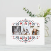 北欧フォークアート | クリスマスホリデー マルチフォト シーズンカード (スタンド正面)