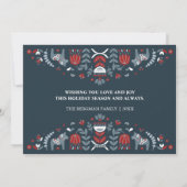 北欧フォークアート | クリスマスホリデー マルチフォト シーズンカード (裏面)