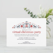 北欧フォークアート ダーラ馬 仮想クリスマス パーティー シーズンカード (スタンド正面)