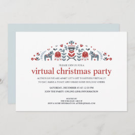 北欧フォークアート ダーラ馬 仮想クリスマス パーティー シーズンカード