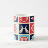 北欧フォークアート：ヴィンテージフローラ。 コーヒーマグカップ (中央)