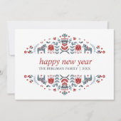 北欧フォークアート | 新年のクリスマス3枚の写真 シーズンカード (正面)