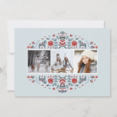 北欧フォークアート | 新年のクリスマス3枚の写真 シーズンカード (裏面)