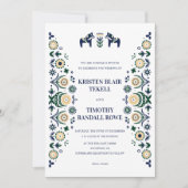 北欧フォークダラホーススカンジナビア結婚のV2 招待状 (正面)