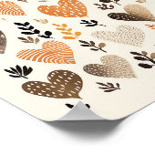 北欧フォークハートパターンのポスター ポスター (角)