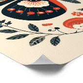 北欧フォークバタフライアートポスター ポスター (角)