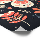 北欧フォークバタフライアートポスター ポスター (角)