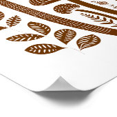 北欧フォークマッシュルームアートポスター ポスター (角)