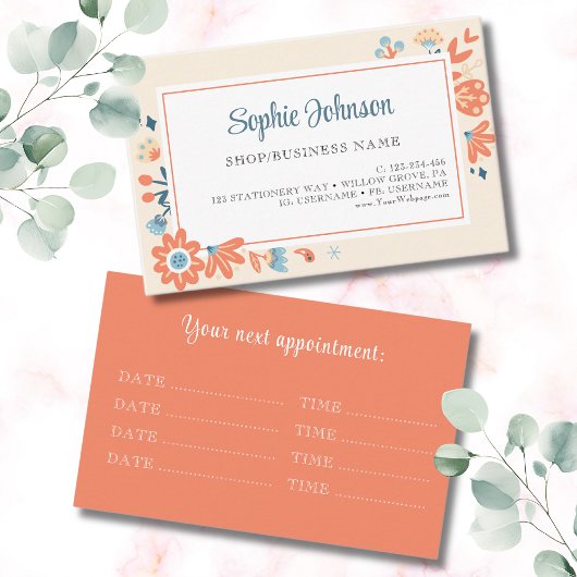 北欧フォーク花フローラ 予約カード