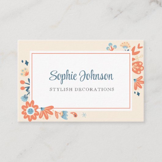 北欧フォーク花フローラ 名刺 (正面)