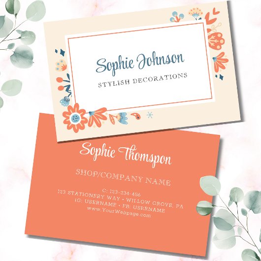 北欧フォーク花フローラ 名刺