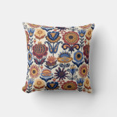 北欧フラワーフォークアートパターン クッション (正面)