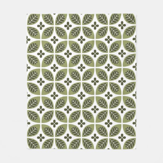 北欧フローラ：シームレスなヴィンテージデザイン。 フリースブランケット (正面)