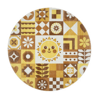 北欧フローラ:抽象芸術ヴィンテージカード。 カッティングボード