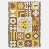 北欧フローラ:抽象芸術ヴィンテージカード。 スローブランケット (正面縦)