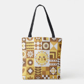 北欧フローラ:抽象芸術ヴィンテージカード。 トートバッグ (裏面)