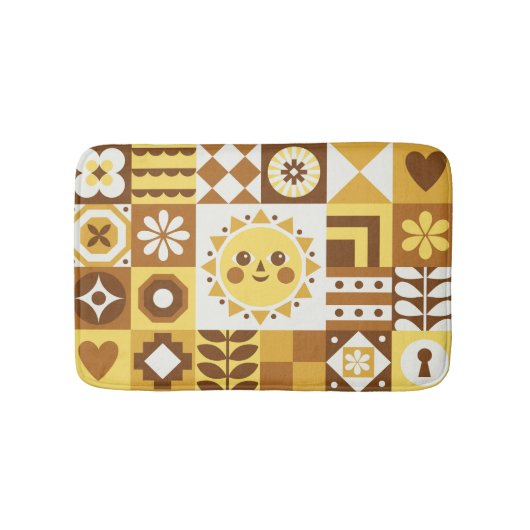 北欧フローラ:抽象芸術ヴィンテージカード。 バスマット (正面)