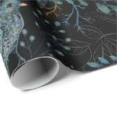 北欧ブルーバードフクロウフローラ水色 ラッピングペーパー (ロールコーナー)