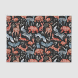 北欧ブルーブラウン動物葉類水色 薄葉紙