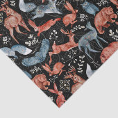 北欧ブルーブラウン動物葉類水色 薄葉紙 (詳細)