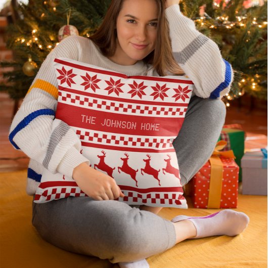 北欧プリントトナカイパーソナライズされた クッション