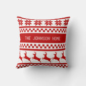 北欧プリントトナカイパーソナライズされた クッション (裏面)