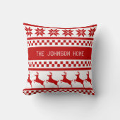 北欧プリントトナカイパーソナライズされた クッション (正面)