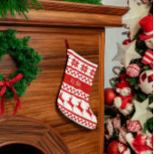 北欧プリントトナカイパーソナライズされた スモールクリスマスストッキング