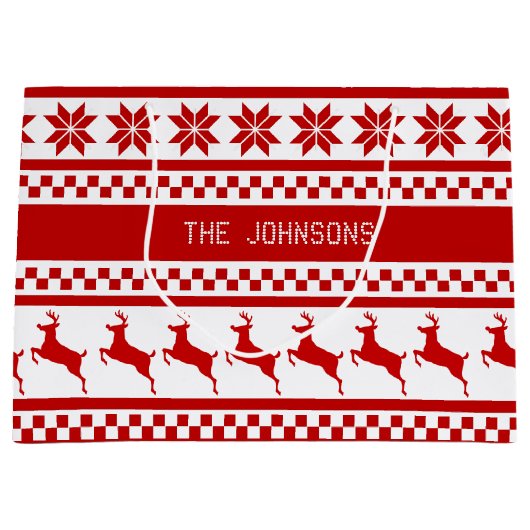 北欧プリントトナディアレッドクリパーソナライズされたスマ ラージペーパーバッグ (正面)