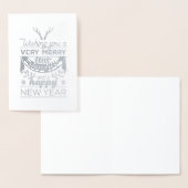 北欧ホイルのメリークリスマスの幸せな年賀状 箔カード (ディスプレー)
