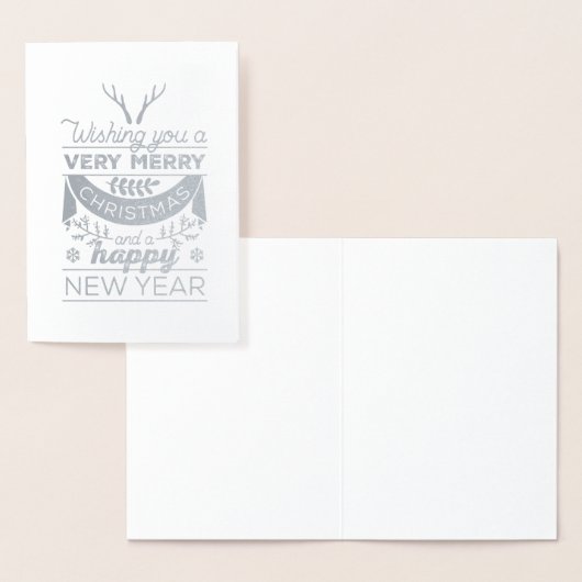 北欧ホイルのメリークリスマスの幸せな年賀状 箔カード (ディスプレー)