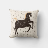 北欧ポニーをブラックパターンで移動 クッション (正面)