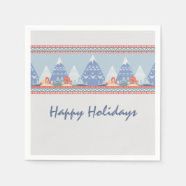 北欧マウンテンシーンカスタマイズ可能な休日 スタンダードカクテルナプキン
