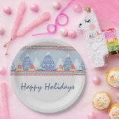 北欧マウンテンシーンカスタマイズ可能な休日 ペーパープレート (パーティー)