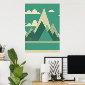 北欧マウンテン抽象芸術ウォールアートポスター ポスター (ホームオフィス)
