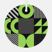 北欧ミニマルの幾何学的ヴィンテージ ガラスオーナメント (裏面)