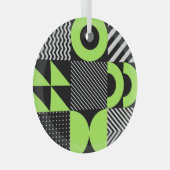 北欧ミニマルの幾何学的ヴィンテージ ガラスオーナメント (正面右)