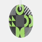 北欧ミニマルの幾何学的ヴィンテージ ガラスオーナメント (正面左)