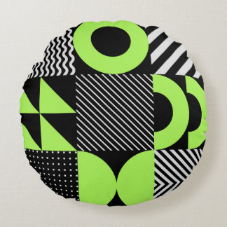 北欧ミニマルの幾何学的ヴィンテージ ラウンドクッション