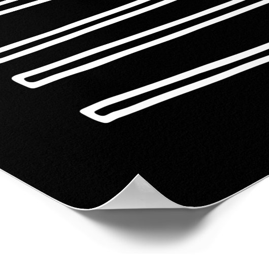 北欧ミニマル白黒抽象芸術幾何学 ポスター (角)