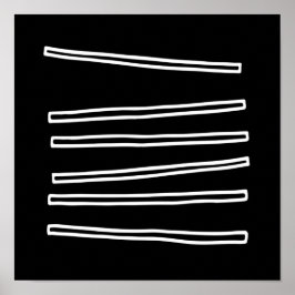 北欧ミニマル白黒抽象芸術幾何学 ポスター