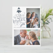 北欧メリークリスマスファミリー写真クリスマス シーズンカード (スタンド正面)