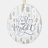 北欧メリークリスマスファミリー写真クリスマス セラミックオーナメント (左)