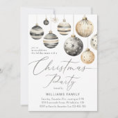 北欧モダンのエレガントクリスマスパーティー 招待状 (正面)