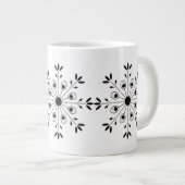 北欧モダンのクリスマススノーフレーク ジャンボコーヒーマグカップ (正面右)